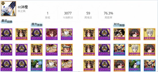 阴阳师8月19日斗技阵容登顶一览