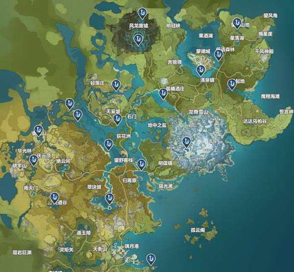 原神钓鱼点分布一览