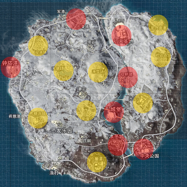 和平精英雪地地图资源分布一览
