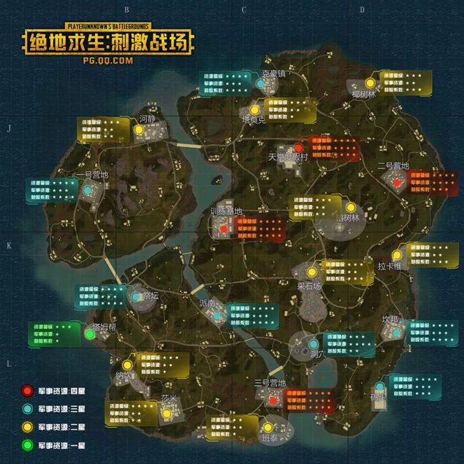 和平精英雨林地图开局落点推荐