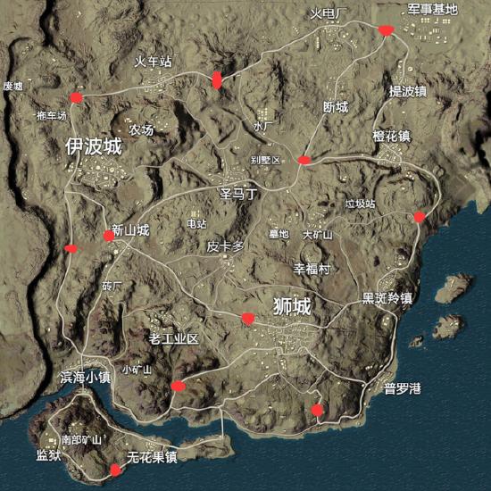 和平精英滑翔机刷新点一览