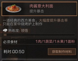 明日之后肉酱意大利面食谱配方及作用