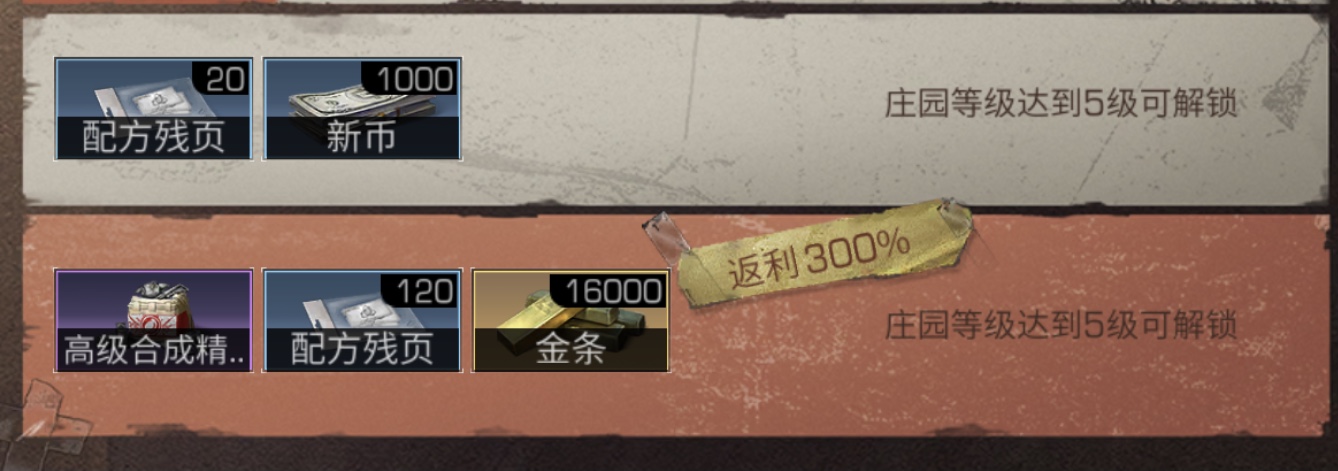 明日之后庄园升级奖励一览