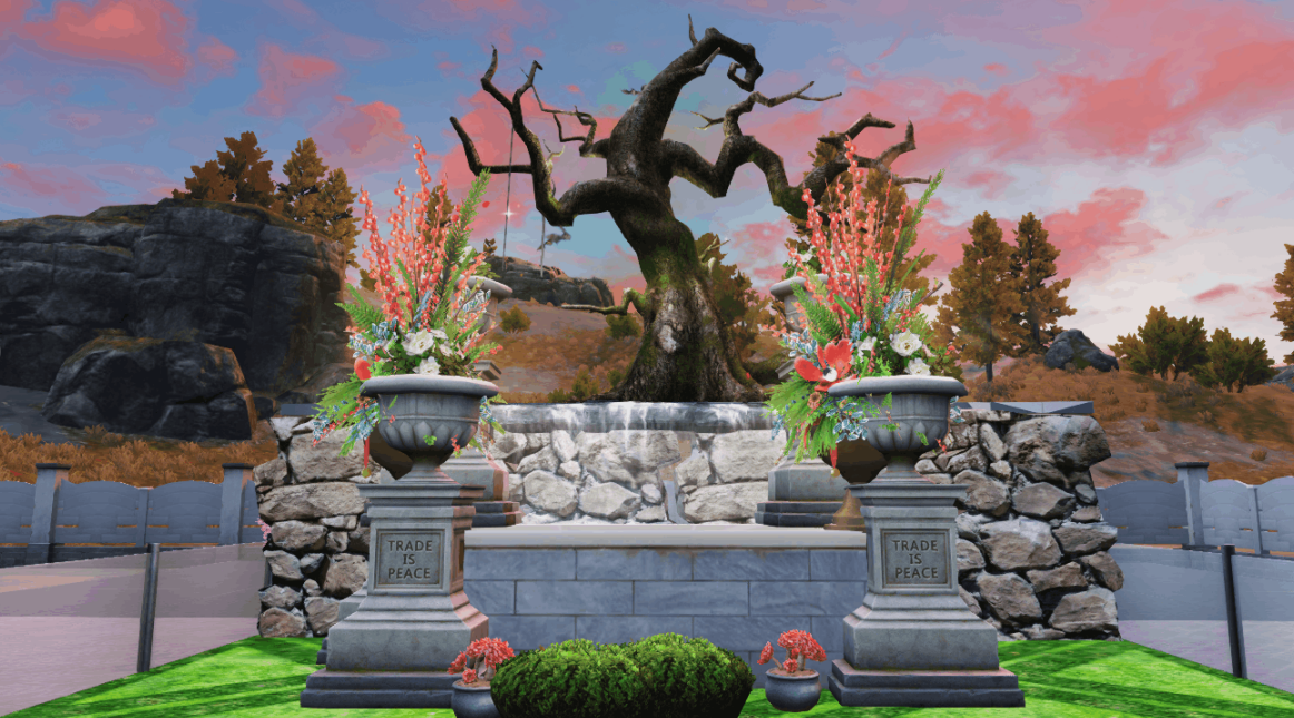 明日之后初夏清凉建筑鲜花瀑布教学