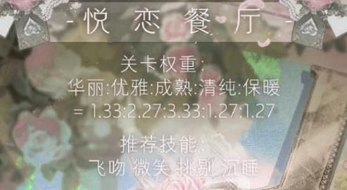 奇迹暖暖悦恋餐厅攻略