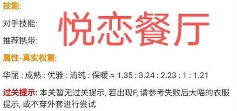 奇迹暖暖悦恋餐厅怎么搭配