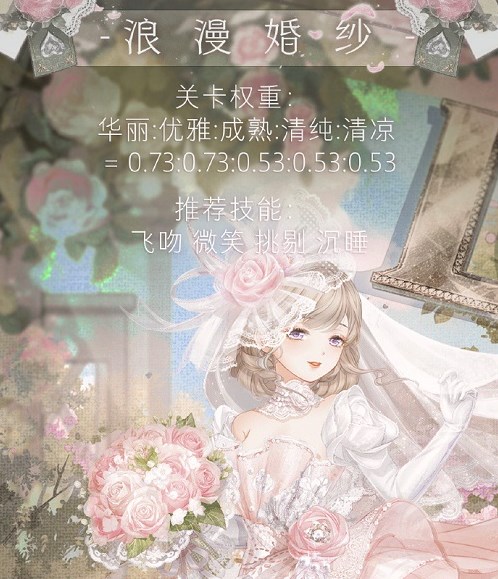 奇迹暖暖浪漫婚纱高分怎么搭配