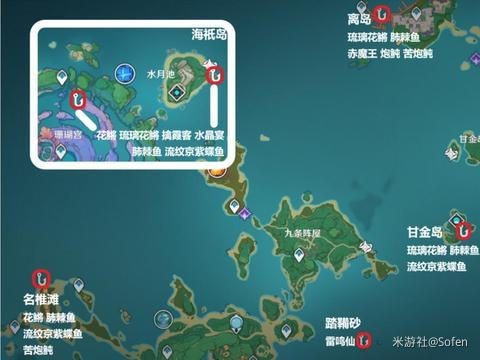 原神全钓鱼点分布一览