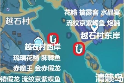 原神全钓鱼点分布一览