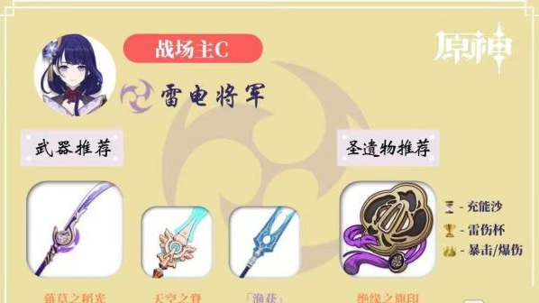 原神雷电将军主C阵容搭配推荐