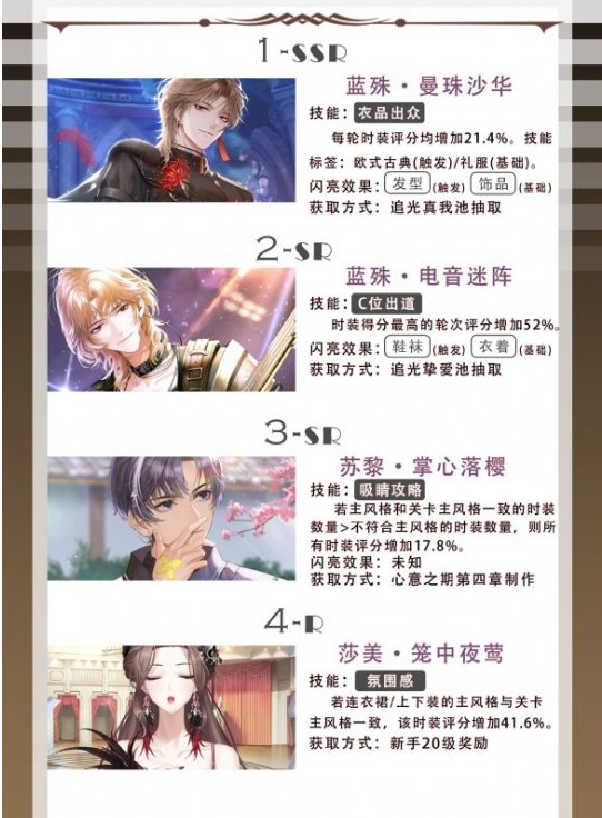 以闪亮之名性感属性卡牌介绍