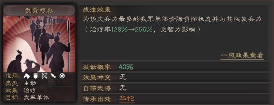 三国志战略版刮骨疗毒战法解析