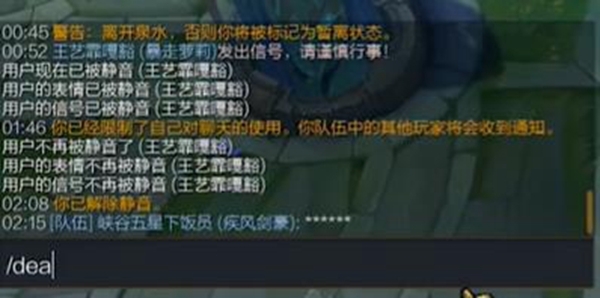 英雄联盟自我静音代码有哪些