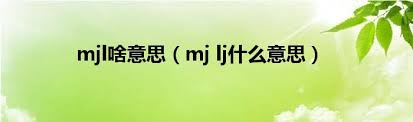 Mj和lj的真正含义是什么？