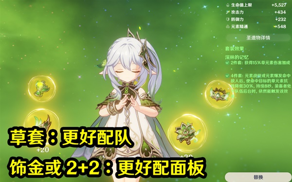 原神纳西妲圣遗物词条选择推荐