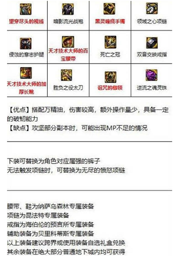 dnf110级狂战士毕业装备是什么