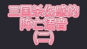 三国杀全语音台词大集合