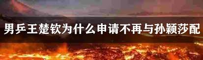 王楚钦主动请缨：终止与孙颖莎搭档的背后故事