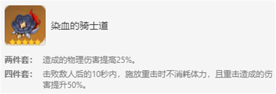 原神染血的骑士道圣遗物套装效果怎么样