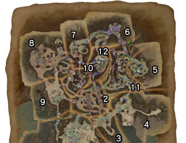 怪物猎人世界古代树森林·1区素材采集点地图