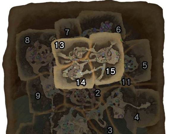 怪物猎人世界古代树森林·1区素材采集点地图