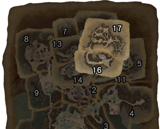 怪物猎人世界古代树森林·1区素材采集点地图