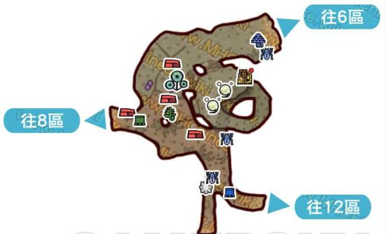 怪物猎人世界古代树森林·7区素材采集点地图