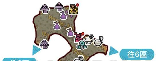 怪物猎人世界大蚁冢荒地·3区素材采集点地图
