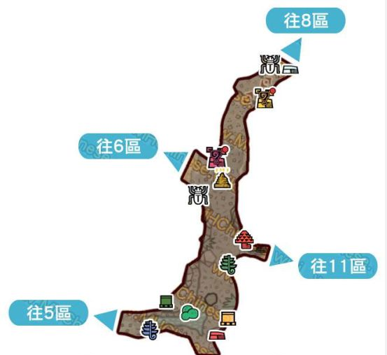 怪物猎人世界大蚁冢荒地·7区素材采集点地图