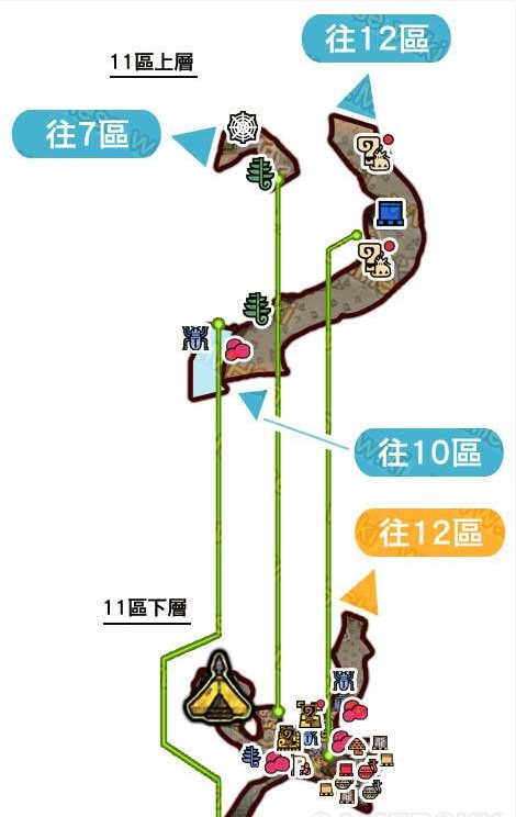 怪物猎人世界大蚁冢荒地·11区素材采集点地图