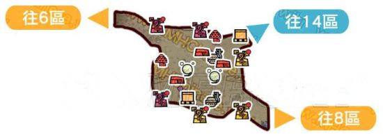 怪物猎人世界大蚁冢荒地·13区素材采集点地图