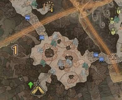 怪物猎人世界​陆珊瑚台地·1区素材采集点地图