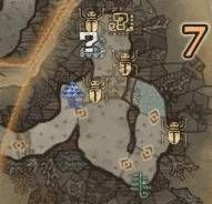 怪物猎人世界​陆珊瑚台地·7区素材采集点地图