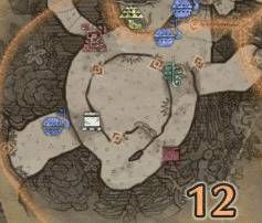 怪物猎人世界​陆珊瑚台地·12区素材采集点地图