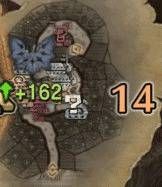 怪物猎人世界​陆珊瑚台地·14区素材采集点地图